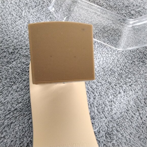 ✨ Carlkarida Silver Metallic Block Heel Mules Size 7 - Picture 8 of 9